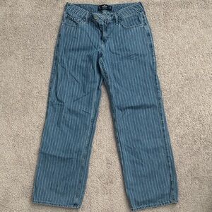 Classic Blue Pinstripe Denim Pants